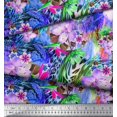 thumbnail image 3 of Soimoi Poly Georgette Fabric Animal Skin & Tropical Flower Decor Fabric Printed Yard 52 Inch Wide, 3 of 3