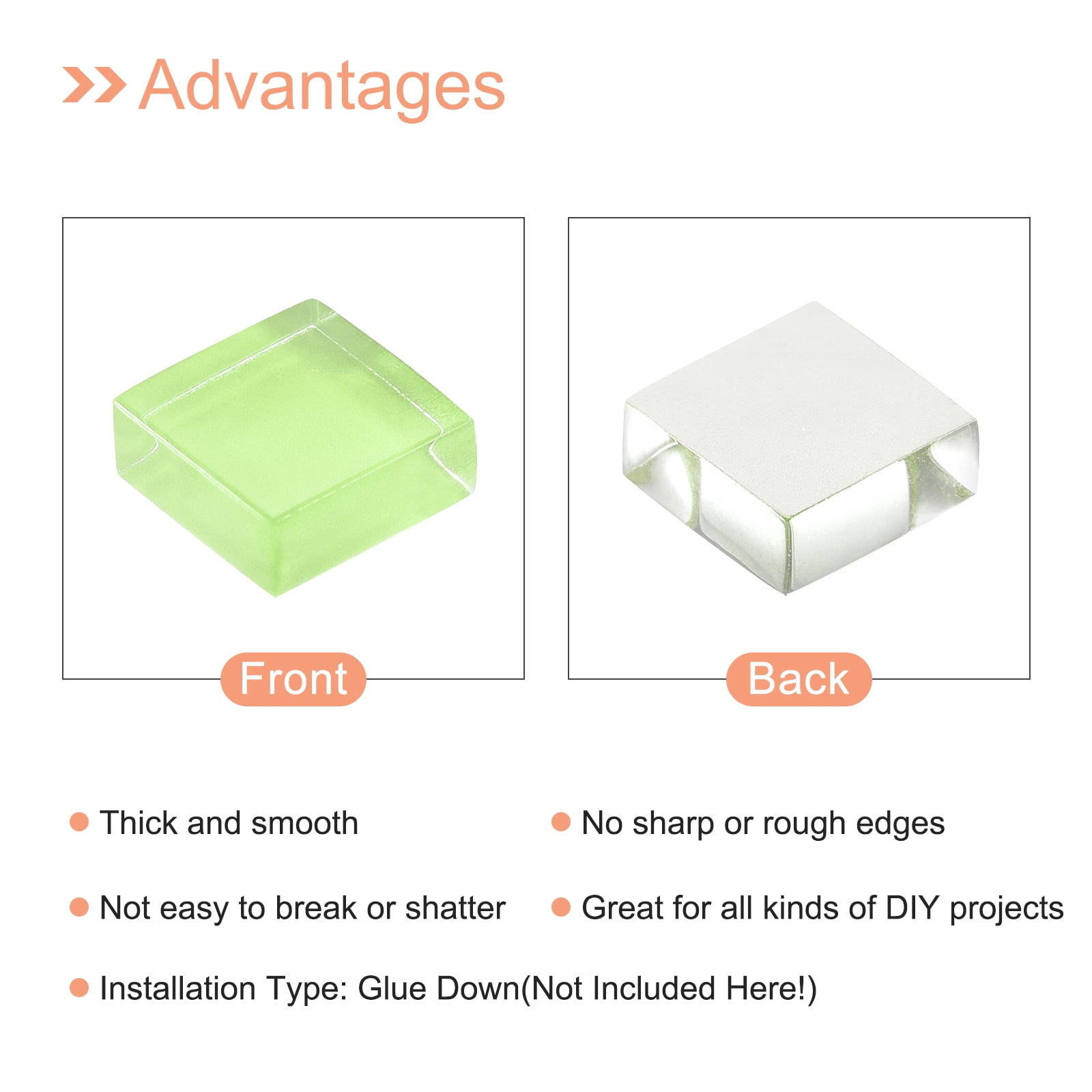 Uxcell Micro Glass Tiny Mini Mosaic Tile Light Green 440 Pack