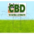 thumbnail image 1 of Cbd The Natural Alternative (18" x 24") Yard Sign, Includes Metal Step Stake, 1 of 6