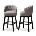 thumbnail image 3 of Bowery Hill 30.9" Contemporary Wood & Fabric Swivel Bar Stool in Gray (Set of 2), 3 of 7