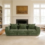 66.93″ Boneless Couch - Modular Cloud Couch Sectional Sofa with Deep Seat, No Assembly Required Memory Foam Comfy Couches for Living Room, Bedroom & Small Spaces, Upholstered Lounge Sofa (Green)