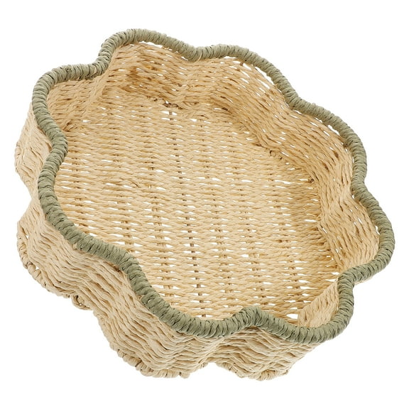 Masteelf Baskets DIY Clock Mechanism Woven Storage Basket 30.00X30.00X7.00CM Light Brown