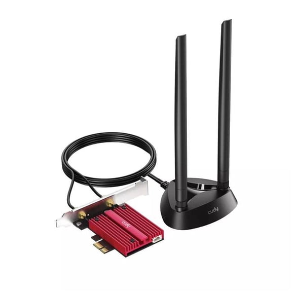 Cudy WE4000 5400Mbps Wireless Tri-Band Wi-Fi 6-6E Bluetooth 5.2 PCI Express Card Adapter with Heatsink
