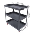 thumbnail image 2 of Miumaeov 3 Tier Rolling Tool Cart Industrial Service Cart Heavy Duty Steel Utility Cart Tool Organizer for Garage Warehouse & Repair Shop Black, 2 of 15