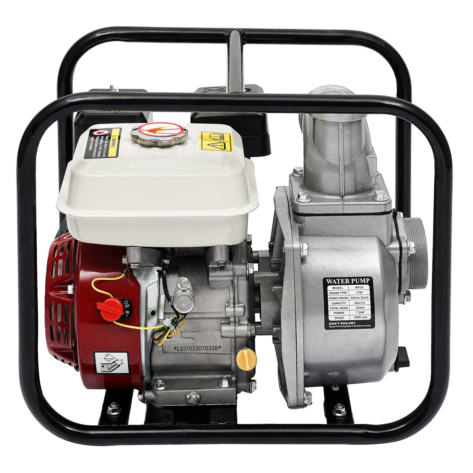 4-Stroke 7.5 HP Gasoline Water Pump 3" Gas-Powered Semi-Trash Water Pump Portable