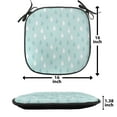 thumbnail image 5 of Pale Blue Chair Seating Cushion Set of 6, Separate Droplets Motif Colorful Design Precipitation Drizzle Sky Image Print, Seat Pads with Anti-slip Backing, 16"x16", White and Blue, by Ambesonne, 5 of 7