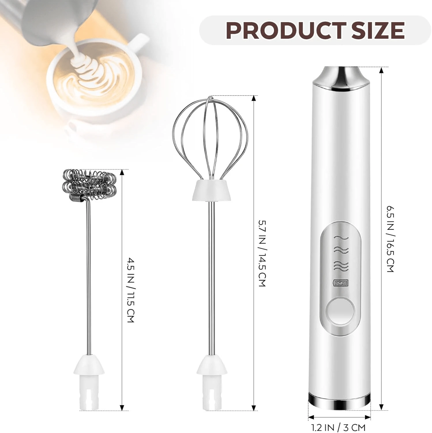 Cordless Electric Hand Mixer| 3-Speed Rechargeable Whisk With 2 Detachable Heads, Compact Baking Tool For Thin Batter / Eggs / Cookies| Ideal For Tiny Kitchen / RV / Camping (Macaron Purple & White)