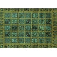 thumbnail image 1 of Ahgly Company Machine Washable Indoor Rectangle Abstract Turquoise Blue Modern Area Rugs, 2' x 3', 1 of 4