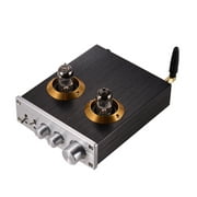 Mini HiFi Digital Audio Preamplifier Stereo Preamp with Dual 6J2 Vacuum Tubes BT AUX Inputs Treble Bass Controls