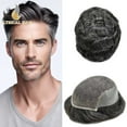 thumbnail image 5 of Mens Toupee Hairpieces Lace Front Human Hair Replacement System Skin PU Men's Wig Units 5X7 #1, 5 of 13