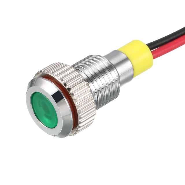 Unique Bargains Indicateur de Signal AC/DC 110V 8mm Coque Métallique LED Verte