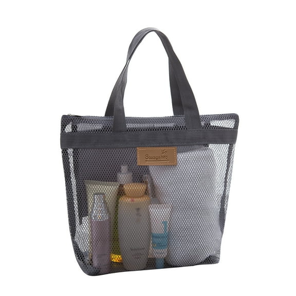 Mesh Beach Bag - 30x28cm, Zippered & Lightweight - for Beach, Swimming Pool & Outdoor Activities