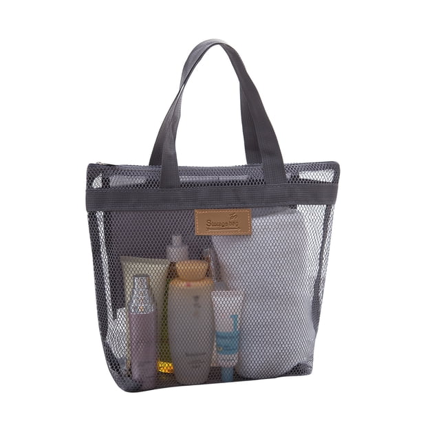 Bolsa de playa de malla - 30x28cm, con cremallera y ligera - para playa, piscina y actividades al aire libre