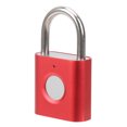 thumbnail image 3 of Candado de alta seguridad con huella dactilar, color rojo, con carga USB y modo de espera ultralargo para taquillas de gimnasios y fitness, 3 of 8