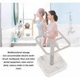 thumbnail image 3 of ABPETE Toothbrush Holder Stainless Steel Bathroom Storage Organizer Toothpaste Stand Rack 304 Holder, Stand, Rustproof Metal 3 Slots Space Saving for Vanity, Countertops (Silver), 3 of 9