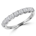 thumbnail image 1 of Majesty Diamonds MDR170107-5.5 1.1 CTW Princess Diamond Bar Set Cocktail Ring in 14K White Gold - Size 5.5, 1 of 1