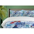 thumbnail image 4 of Ambesonne Paris Duvet Cover Set, Woman on Bicycle with Cat, 2-Calking, Multicolor, 4 of 7