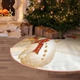 thumbnail image 6 of Daiia Christmas Snowman Gift Drawing Merry Christmas Tree Skirt , Xmas Large Lace-up Tree Skirt, Santa Snowflakes Rustic Home Decorations New Year Party Farmhouse Decor-36", 6 of 7