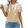 thumbnail image 2 of Njoeus Summer Short Sleeve For Women 2024 Floral Boho T-Shirt Casual Loose Crew Neck Short Sleeve Going Out Short Sleeve Tops, 2 of 4