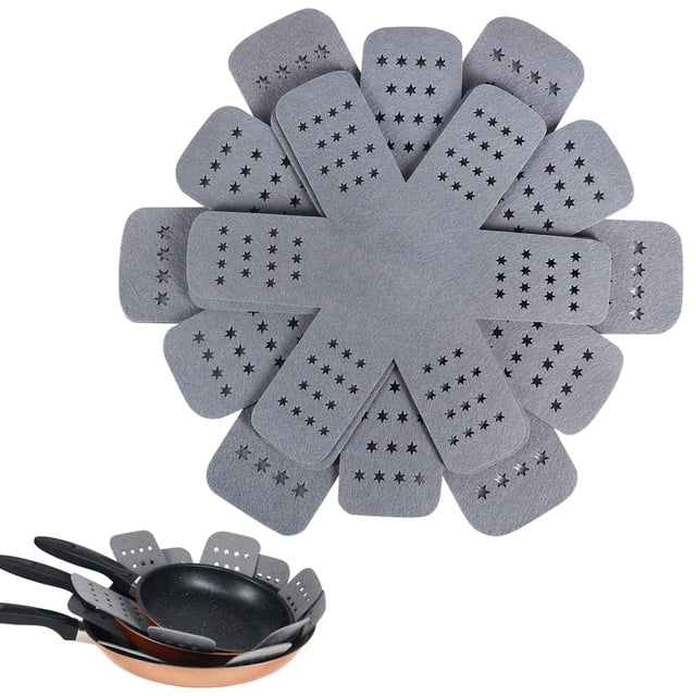 Juego de 6 protectores para sartenes y ollas BYKITCHEN, más grandes y gruesos