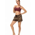 thumbnail image 5 of Women's Casual Summer Leopard Printed Shorts Drawstring Waist Dolphin Sport Workout Sexy Hot Pants Plus Size Beach S-XXL, 5 of 8