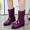 Purple, variant on Womens Rain Boots Waterproof Anti-skidding Rain Boots Work Ankle Boots Rubber Non-slip Garden Shoes Car Wash Footwear for Lawn Care,Gardening Black 5.5 Wide