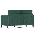 thumbnail image 3 of vidaXL Sofa 2 Places Vert Foncé 120 cm Velours, 3 of 5