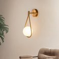 thumbnail image 1 of Lámpara de pared LED ajustable para esquinas, lámpara de pared industrial retro moderna para interiores, elegante pantalla de bola redonda de vidrio, lámpara de pared de metal para sala de e, 1 of 5