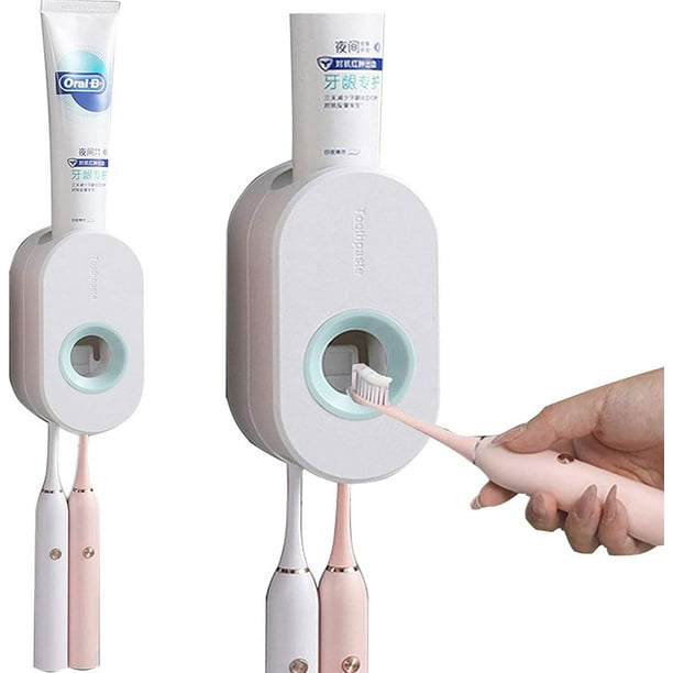 Toothbrush Holder Automatic Toothpaste Dispenser Set Dustproof Wall