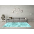 thumbnail image 3 of Ahgly Company Indoor Square Trellis Light Blue Modern Area Rugs, 5' Square, 3 of 4