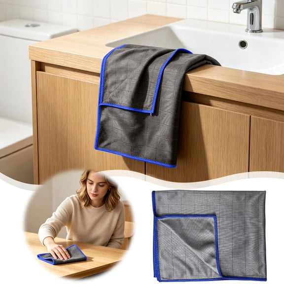 Microfiber Cleaning Cloths, Lint-Free Reusable Towels, Scratch-Free Cloths for Kitchen, Bathroom, Car & Glass Cleaning