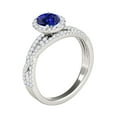 thumbnail image 3 of Aonejewelry 1.15 Ct. Ttw Halo Diamond and Oval Shape Tanzanite Ring In 10k White Gold, 3 of 4
