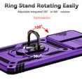 thumbnail image 4 of for Samsung Galaxy A72 5G Case Heavy Duty Military Grade Protection,Camera Lens Slide Protection & 360°Rotate Magnetic Car Mount Holder Kickstand Rugged Shockproof Drop Hard Shell,Purple, 4 of 9