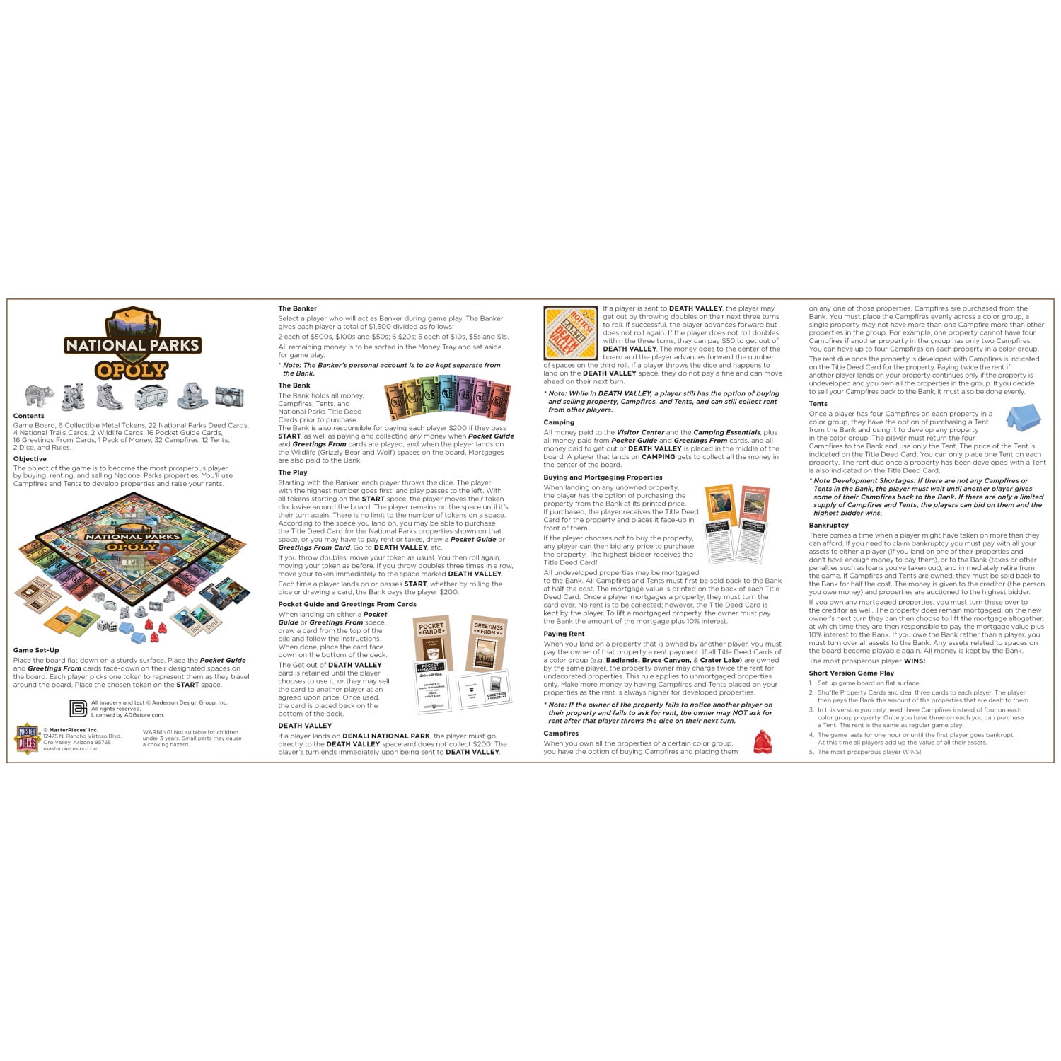 MasterPieces Opoly Family Board Games - National Parks Opoly
