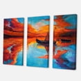 thumbnail image 3 of Designart ' Little Boat During Warm Deep Red Evening Glow ' Nautical & Coastal Canvas Wall Art Print, 3 of 3