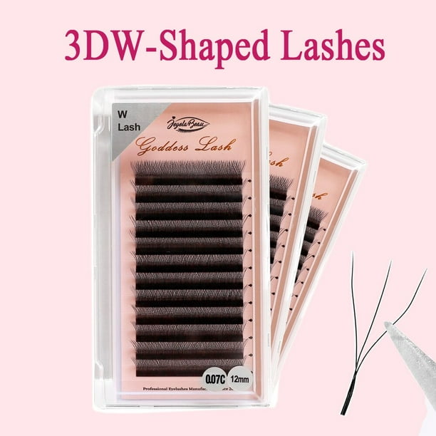 Goddess 3D/4D/5D W Shape pestañas 4D Premade Fan Lash Extensions 0.07 C/D Curl Natural Soft High Quality Idividual Lashes Dengxun unisex