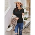 thumbnail image 6 of Women's Solid Short Sleeve Boat Neck Dolman Top with Side Shirring Trendy Casual Loose Fit T-Shirt, 6 of 7
