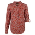 thumbnail image 4 of Women's Floral Print Pebble Crepe Zip Pocket Top-S-S, 4 of 5