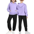 thumbnail image 4 of OGLCCG Boys Girls 2 Piece Outfits Sweatsuit Long Sleeve Fleece Hoodies Sweatpant Winter Fleece Lined Tracksuit Sets with Pockets 2-14 Years, 4 of 5