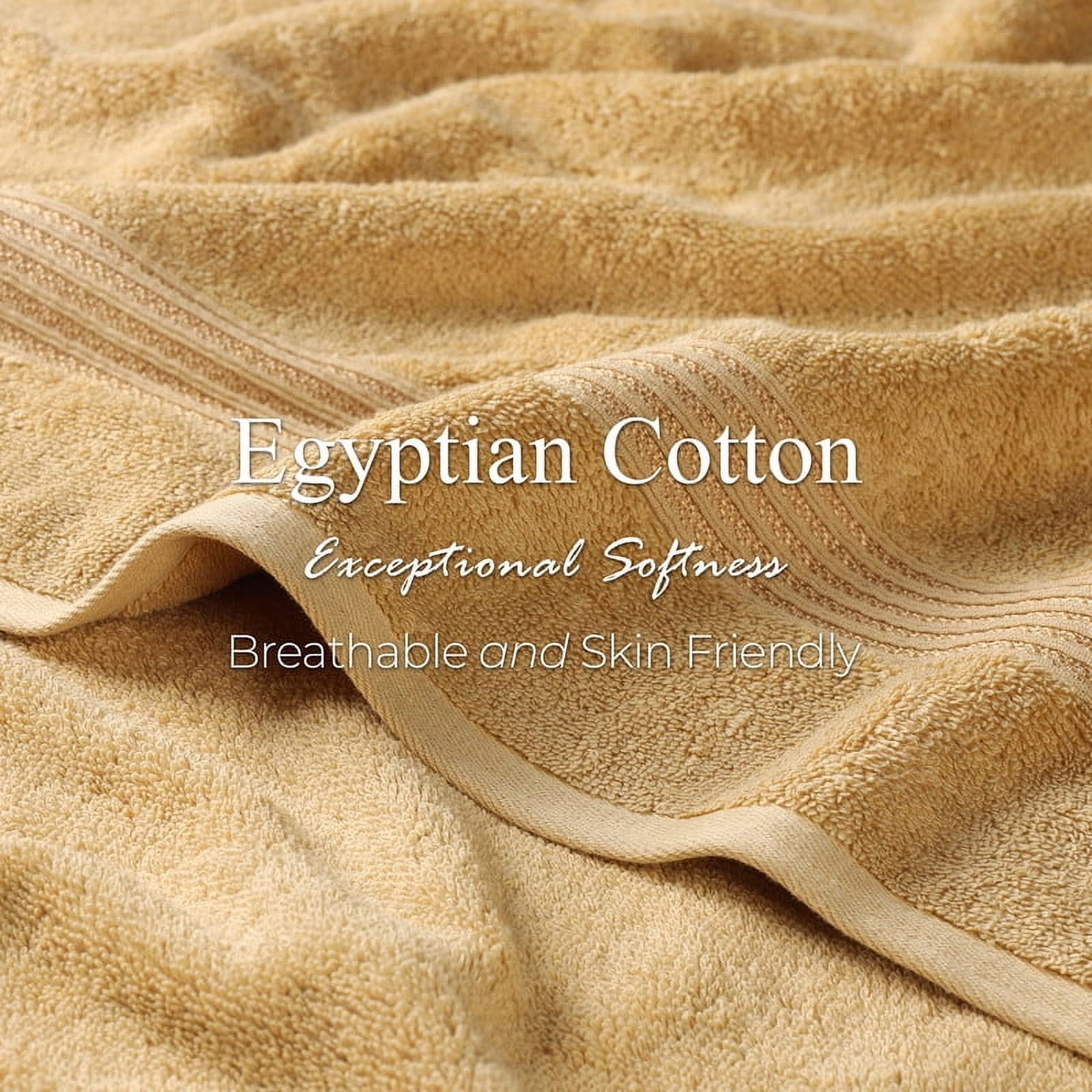 Superior Egyptian Cotton Absorbent 8-Piece Gold Towel Set