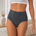 thumbnail image 6 of Womens Cotton High Waisted Underwear Full Coverage Panties Ladies Briefs Dark Gray 3XL, 6 of 7