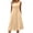 Beige, variant on Zeagoo Summer Casual Dresses for Women Sleeveless Midi Dress Swing Tank Sundress Pleated Tshirt Dress with Pockets