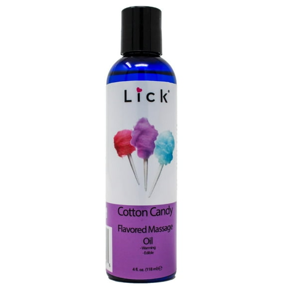 Lick Cotton Candy Flavored Body Massage Oil – Fun, Sweet-Scented Skin Oil – 4 fl oz