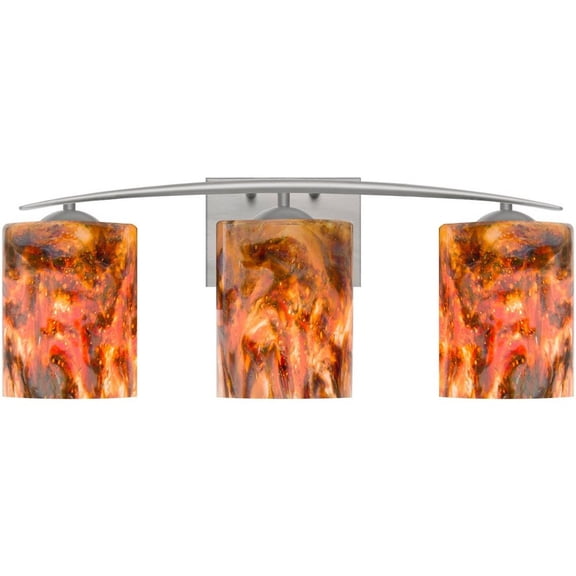 3WC-LAVA-SN-Besa Lighting-Lava - 3 Light Bath Vanity-Satin Nickel Finish-Incandescent Lamping Type