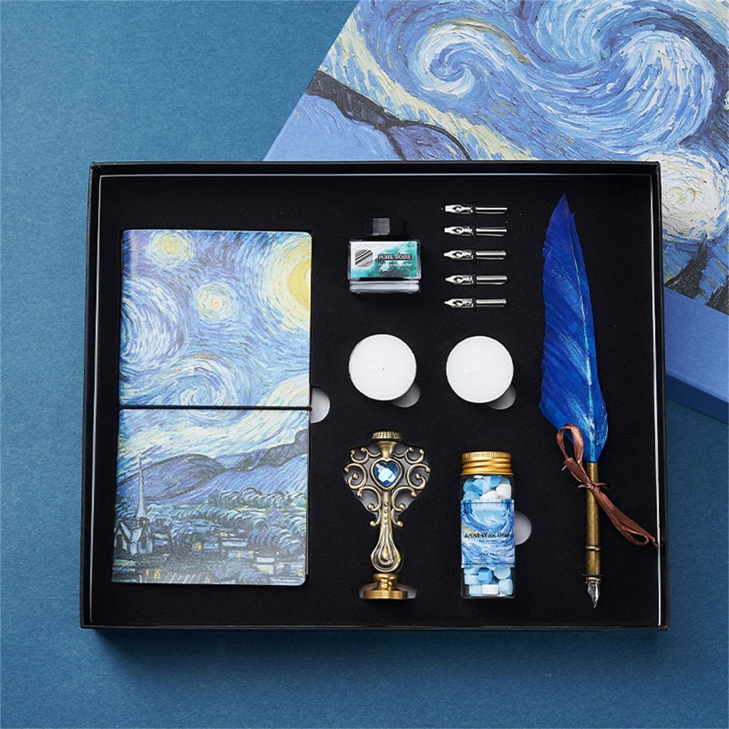 WINDLAND Quill Dip Pen Set Antique Dip Pen, Seal Stamp, Seal Beads, Pen Tip, Ink