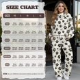 thumbnail image 6 of SCRAWLGOD Paws Print Black Beige Lounge Sets for Women Sweatsuit Turtleneck 2 Piece Outfits Sweatshirt Wide Leg Sweatpants Fashionable Tracksuit Matching Set, M, 6 of 7