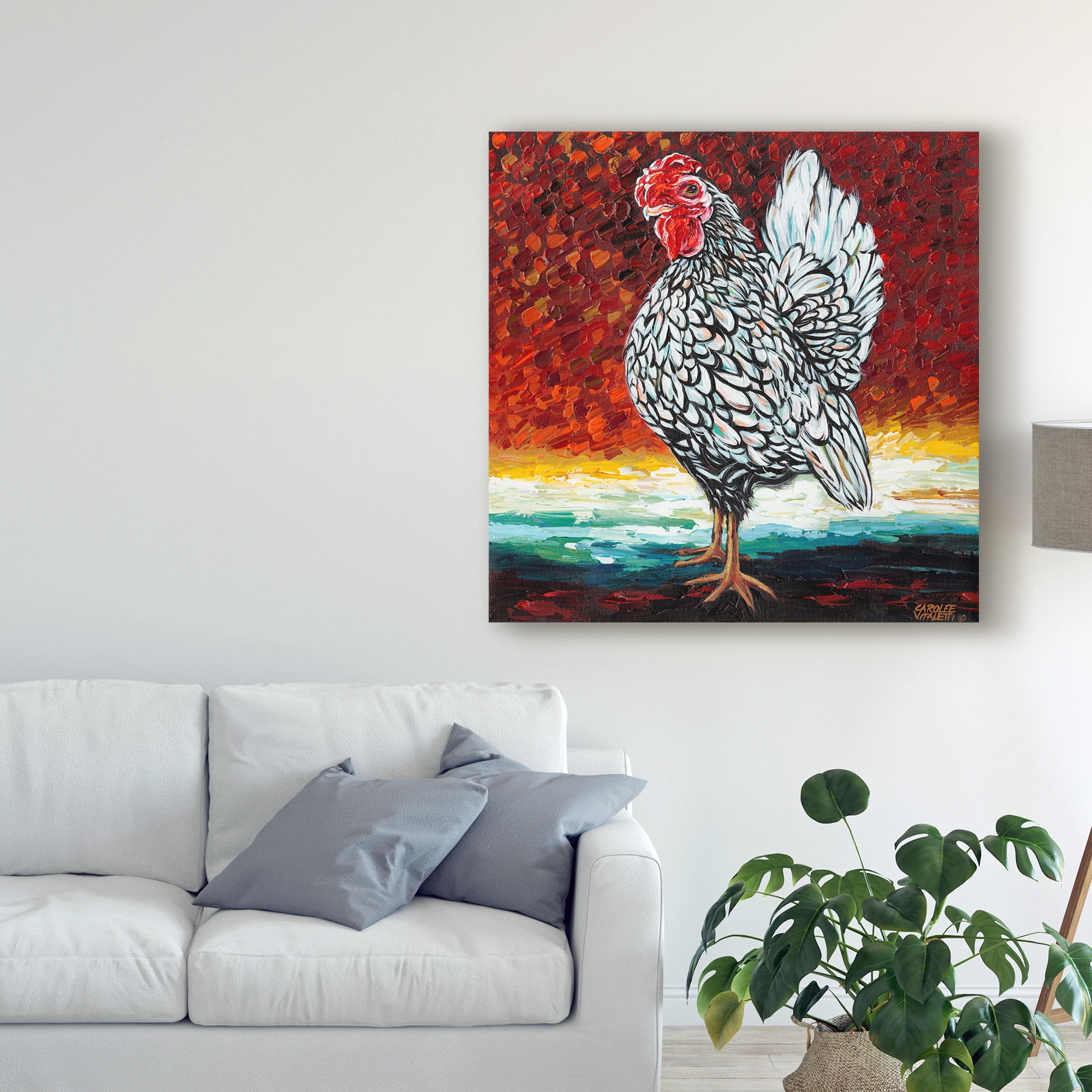 Trademark Fine Art 'Fancy Chicken II' Canvas Art by Carolee Vitaletti