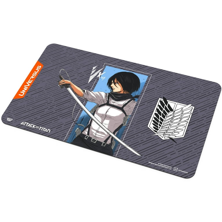 UniVersus Attack on Titan: Battle for Humanity - Mikasa Ackerman Playmat - 24 x 14 Neoprene Mat, Tabletop Card Game Accessory, UVS Games, Licensed UniVersus Attack on Titan: Battle for Humanity - Mikasa Ackerman Playmat - 24 x 14 Neoprene Mat, Tabletop Card Game Accessory, UVS Games, Licensed