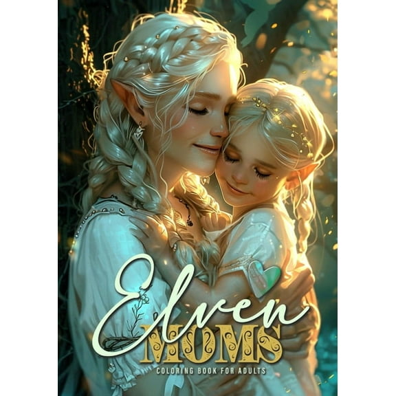 Elven Moms Coloring Book for Adults: Elf Elves Coloring Book for Adults Grayscale Motherlove Coloring Book Mothers Day G, (Paperback)