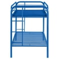 thumbnail image 4 of Celeste Blue Metal Twin Over Twin Bunk Bed with Rung Ladder, Modern Bedroom Furniture, Durable Steel Frame, Full Guardrails, 78.5"W x 42"D x 59"H, 4 of 11